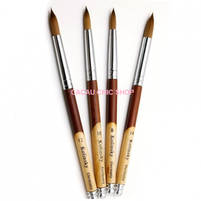 Pincel Pêlo Natural e Madeira para Acrílico Nº14 ao 18 Kolinsky Pro