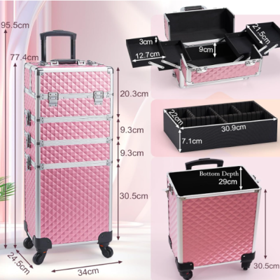🌸 Mala Trolley Profissional Estética 4 em 1 Madrid
