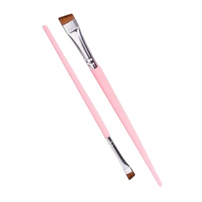 Kit 2 Pincéis Chanfrados Rosa – Precisão para Lash Lifting, Brow Lamination e Henna