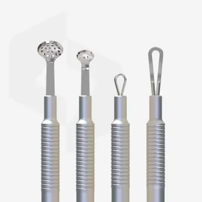 Kit Ferramentas Limpeza de Pele 3 Peças Duplas