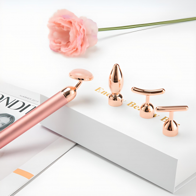 🌸 Kit Massajador 4 em 1 Elétrico de Pedra Jade