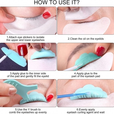 Kit 40 Moldes + 4 Espátulas Modelador de Pestanas