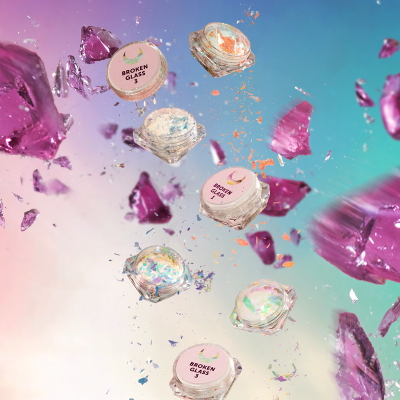 Kit Broken Glass Dry Glitter – Glitter Flocos (6 cores) – LUNAmoon