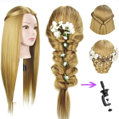 Cabeça de Treino Castanho Claro Sintético 69Cm + Suporte