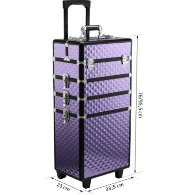 Mala Trolley Profissional Estética 4 em 1 Lilás
