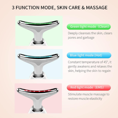 Massajador EMS Lifting & 45 °C Rosto Pescoço