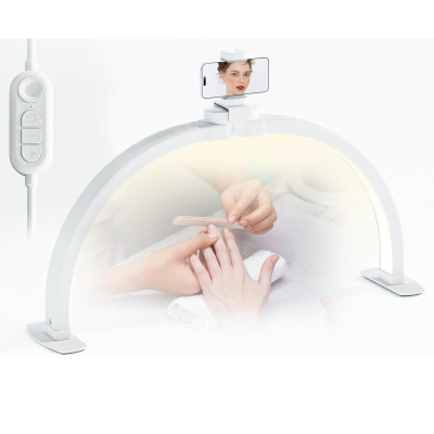 Candeeiro Meia-Lua Branco LED 42W com Suporte para Telemóvel