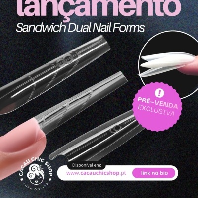 🎉 SUPER LANÇAMENTO – Sandwich Dual Nail Forms (Venda Exclusiva Cacau Chic Shop)