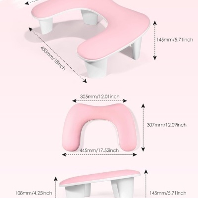 Apoio de Braços para Unhas em Pele Sintética – Formato U