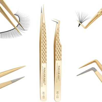 Kit 2 Pinças Nagaraku Gold Inoxidável 03+12