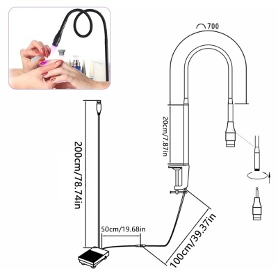 Candeeiro UV 10W para Extensão de Pestanas com Interruptor de Pé