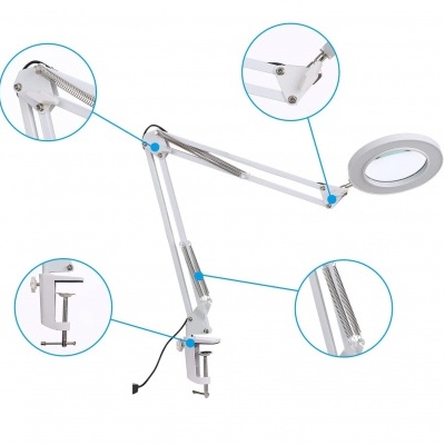 Lupa Led 8 Dioptrias Articulada de Mesa