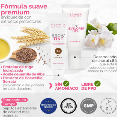 Kit de Tintura de Sobrancelha Castanho RB RENATA BEAUTY - Entrega Imediata 🟢