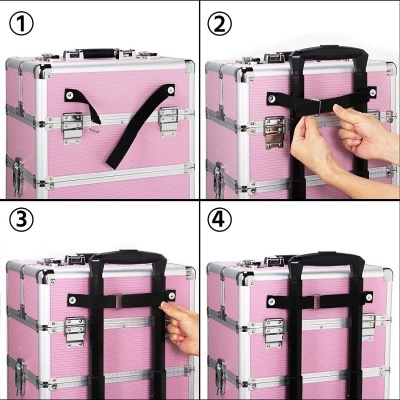 🌸 Mala XXL Profissional Trolley Extensível 4 em 1 Rosa