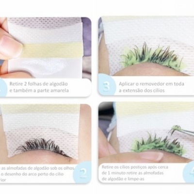 Pads de Algodão para Remoção de Pestanas