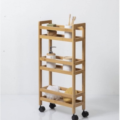 Carrinho Auxiliar Bambu de 3 Níveis