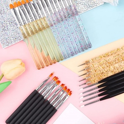 Kit Pincéis Acrílico Unhas 33 Peças