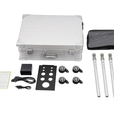 Mala Trolley Camarim Profissional com Luzes LED - Cor Prata