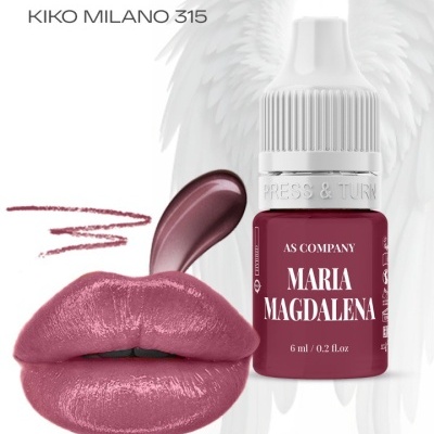 Produtos de maquilhagem para lábios em tons vinho com embalagem e marcas visíveis