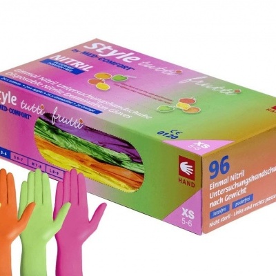 🌸 Luvas Coloridas Nitrilo 96und S, M