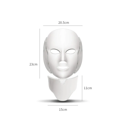 Máscara Led Face e Pescoço 7 Cores Fototerapia