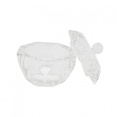 Copo Dappen de Vidro Tampa Diamond Porcelana Henna