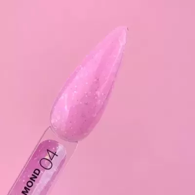 Diamond Gel Nº4 – Gel Construção Rosa Glitter – 15 ml LUNAmoon