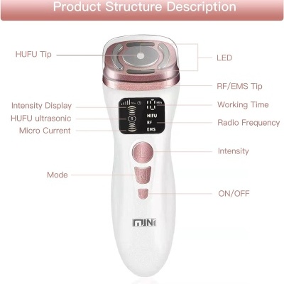 Mini Hifu Pro 3 em 1 Ultrassom Focalizado Radiofrequência Remodelador e Lifting Facial