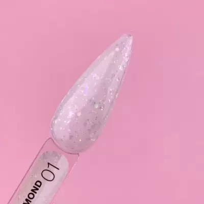Diamond Gel Nº1 – Gel Construção Leitoso Glitter – 15 ml LUNAmoon