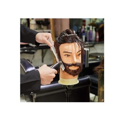 Cabeça de Treino Masculino Cabeleireiro e Barbeiro 100% Cabelo Humano
