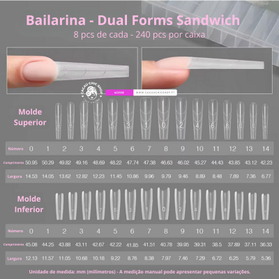 🎉 SUPER LANÇAMENTO – Sandwich Dual Nail Forms (Venda Exclusiva Cacau Chic Shop)