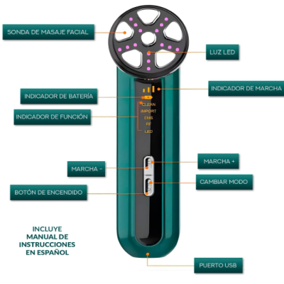 Aparelho Radiofrequência Massajador Facial 5 em 1 - 5ª Geração