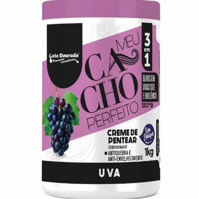 Gota Dourada Creme de Pentear Meu Cacho Perfeito Uva 1 Kg
