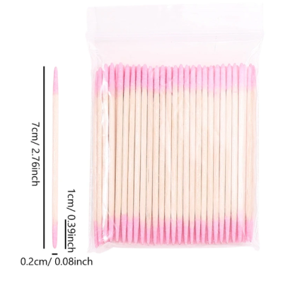 Palito com Algodão Rosa 100 Und