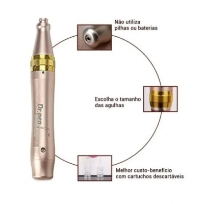 Dermapen Dourada Dr. Pen M5 Portátil + 22 Recargas