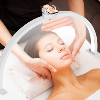 Candeeiro Meia-Lua Branco LED 42W com Suporte para Telemóvel