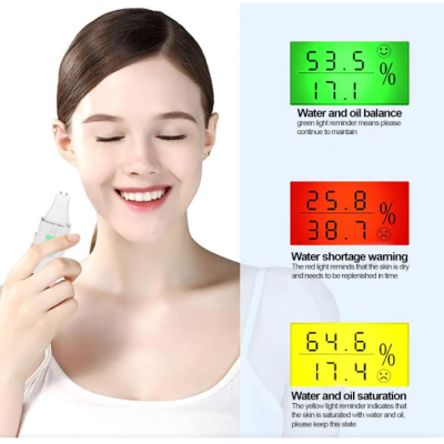 Analisador de Pele Digital - Mostra níveis de oleosidade e humidade da pele