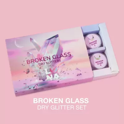 Kit Broken Glass Dry Glitter – Glitter Flocos (6 cores) – LUNAmoon