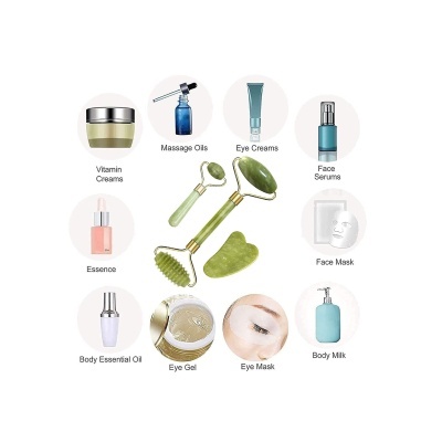 Kit Quartzo Jade 3 Peças Massajador Anti-Envelhecimento