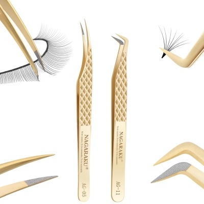 Kit 2 Pinças Nagaraku Gold Inoxidável 05+11