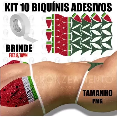 Kit Bronze - 1 Cartela De Biquíni Adesivo + 1 Fita - PRÉ-VENDA📍20 a 35 dias úteis