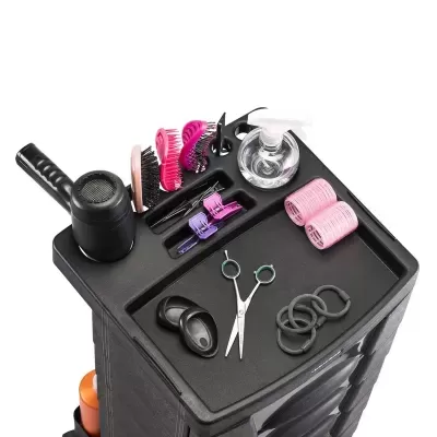 Carrinho Cabeleireiro Beauty Care – Rodas e 6 Gavetas - Preto