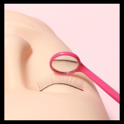 🌸 Mini Espelho Precisão Extensão Pestanas Rosa