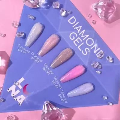 Diamond Gel Nº2 – Gel Construção Rosa Pastel Glitter – 15 ml LUNAmoon