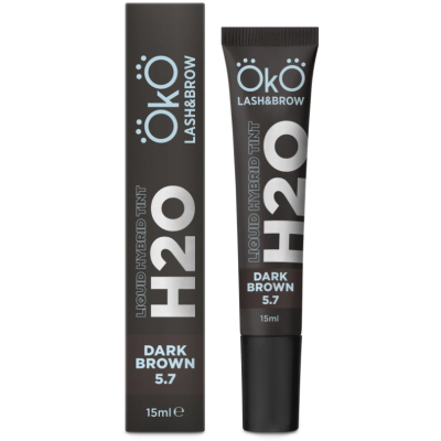 OkO lash&brow Tintura Híbrida Líquida H2O Castanho Escuro 15ml