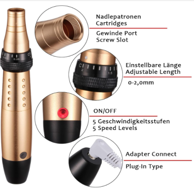 Kit DermaPen Profissional Facial e Couro Cabeludo | Ouro | Prata