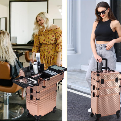 Mala Trolley Profissional Estética 3 em 1 Gold