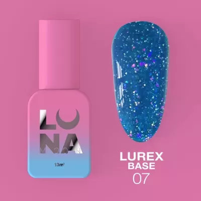 Lurex Base Nº7 – Base Camuflagem Refletiva Azul-Claro Glitter – 13 ml LUNAmoon