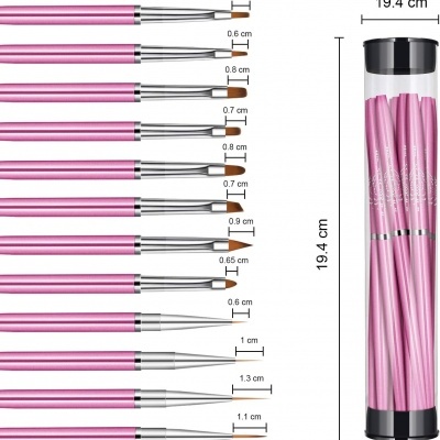 Kit Pincéis para Unhas 12 Unidades