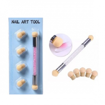 Kit Pincel Esfumar Nail Art Unhas Degradê / Baby Boomer